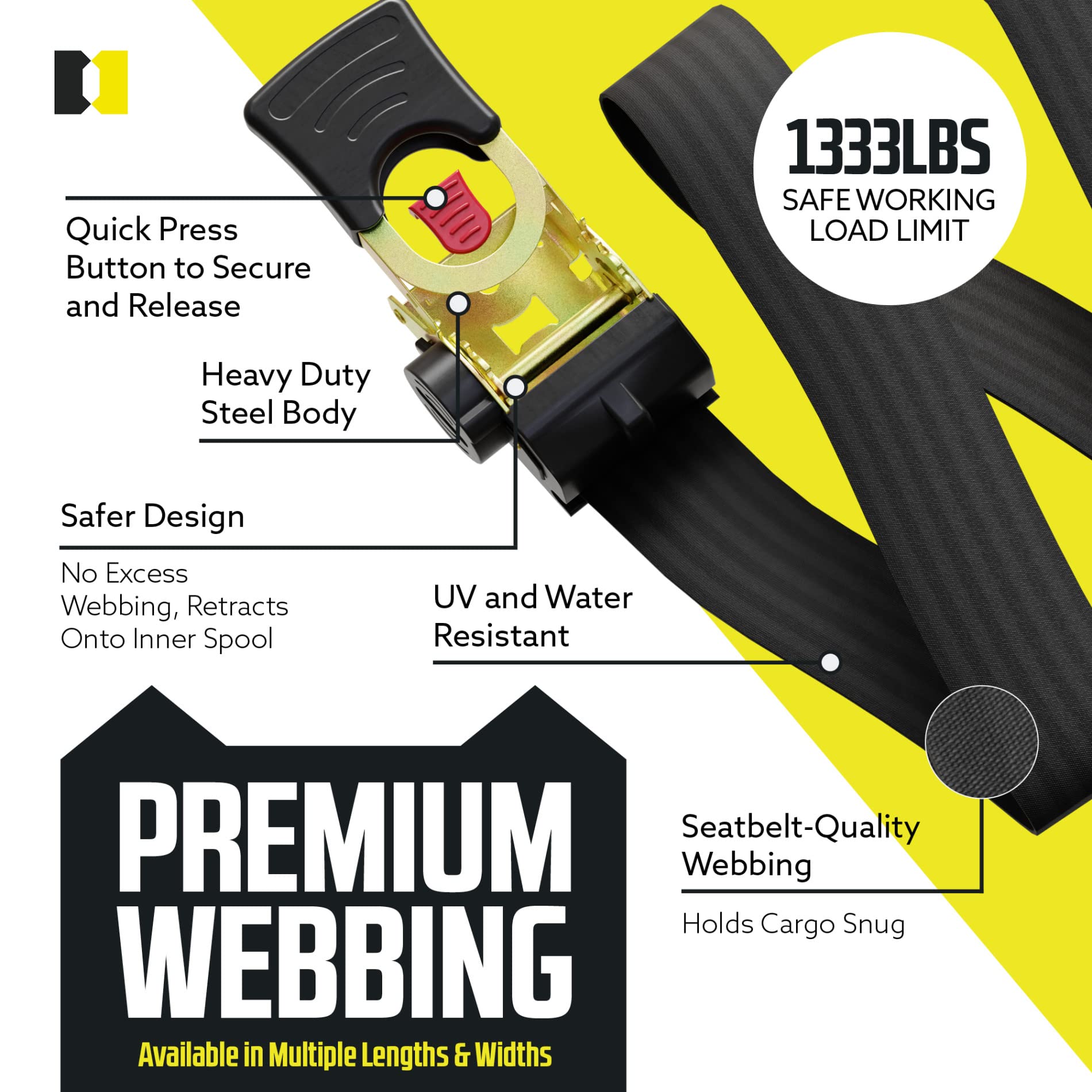 Durable nylon webbing from DC Cargo Mall for strong, flexible ties