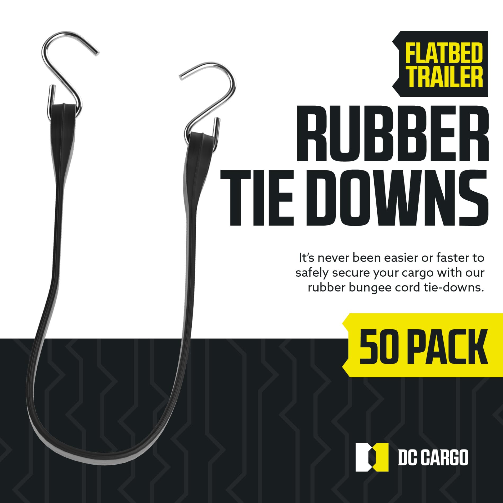 DC Cargo Mall natural rubber tarp strap ideal for cold weather tasks.
