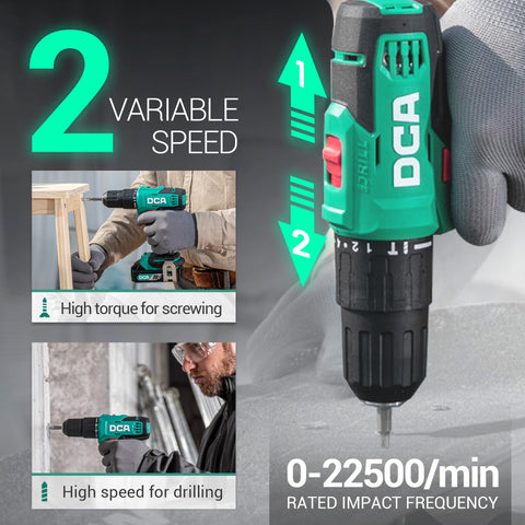 DCA ADJZ2035i13 18+1+1 torque clutch detail provides precise screw driving control.