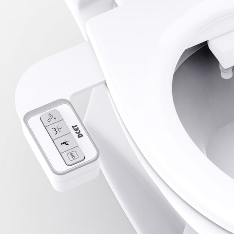 DCET bidet attachment with dual nozzles for targeted cleansing and daily hygiene