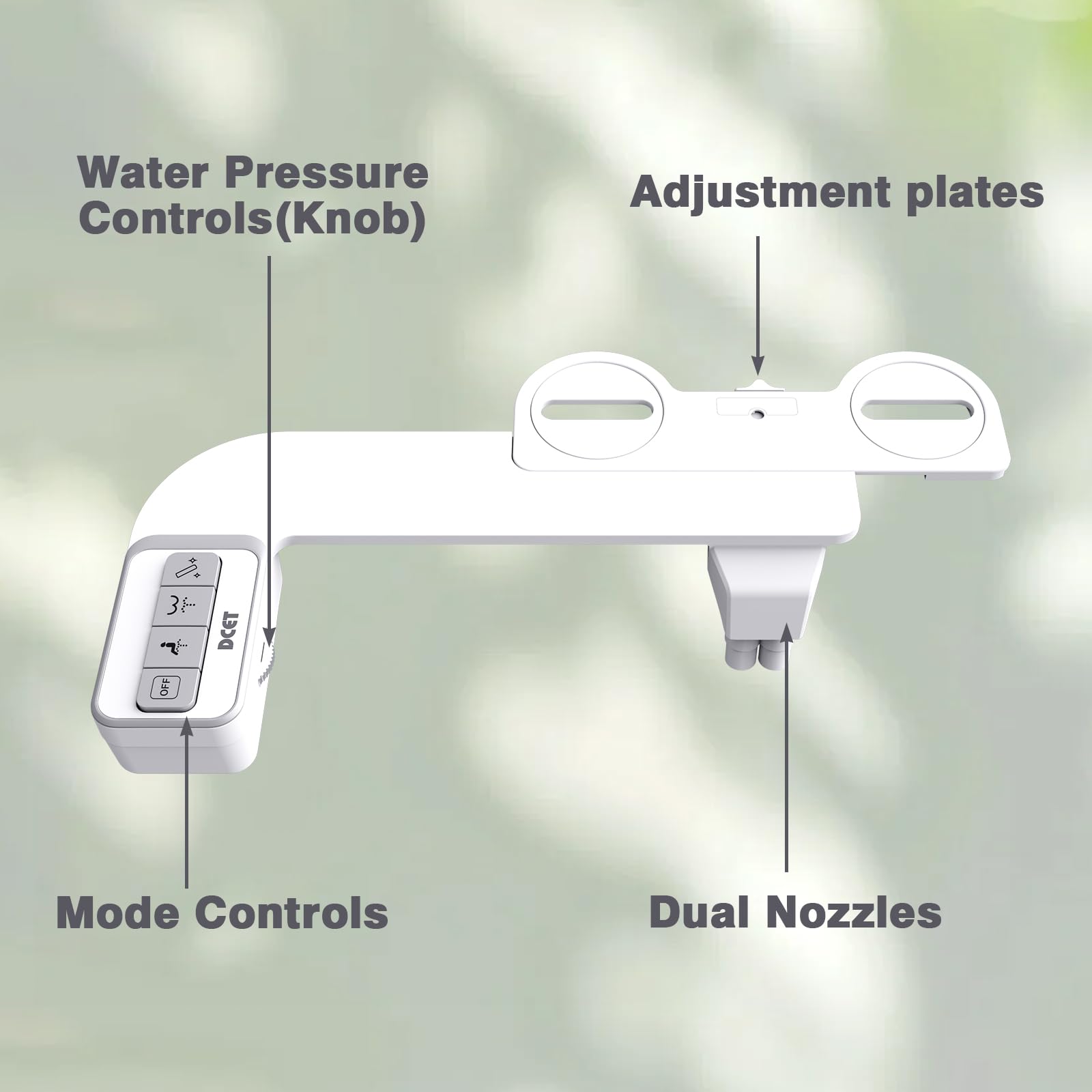 DCET non-electric installation on a standard toilet without wiring
