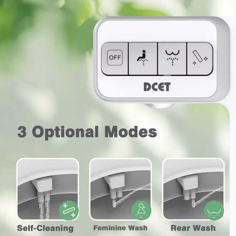 DCET bidet with self-cleaning nozzles stays fresh between uses