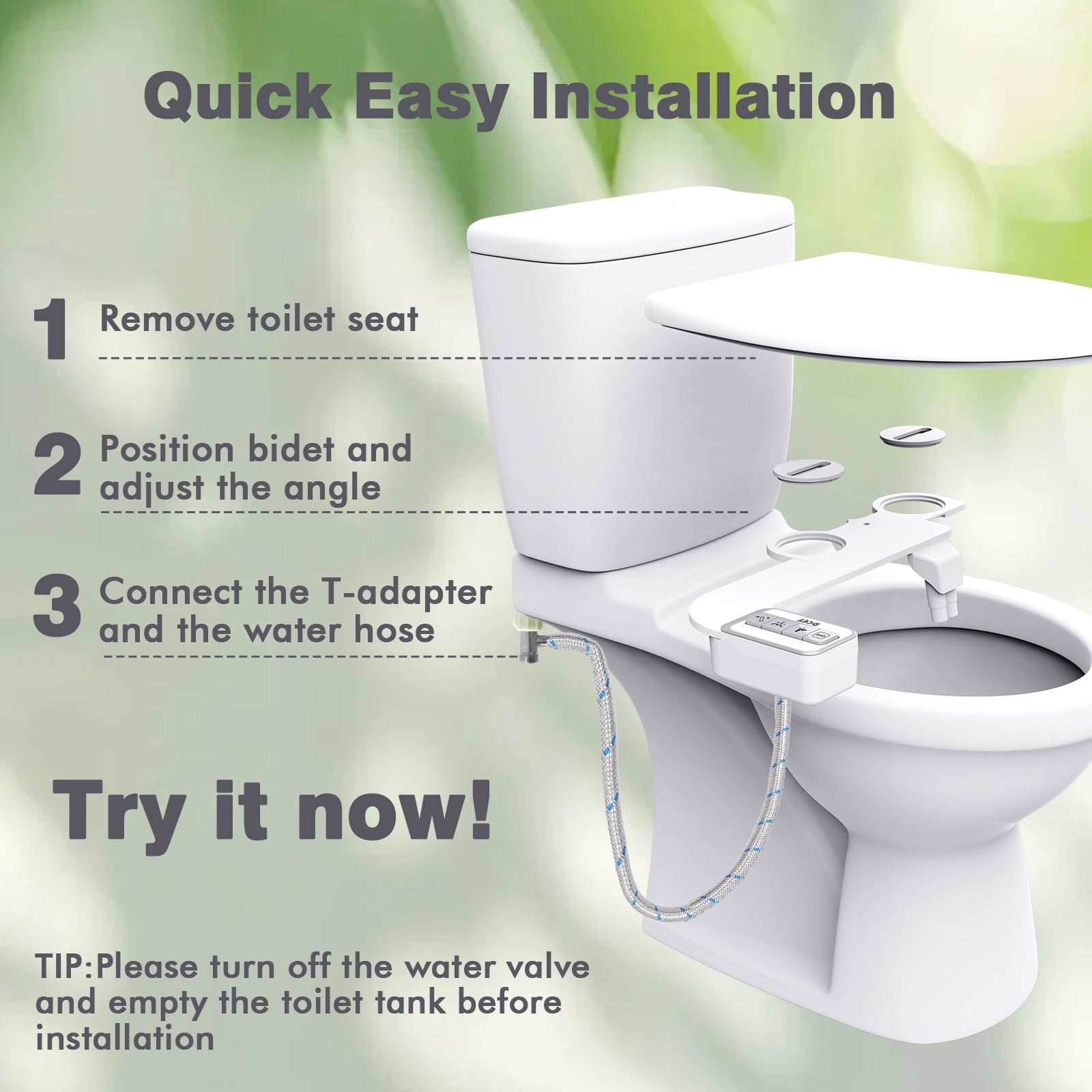 DCET slim design fits neatly in small bathrooms