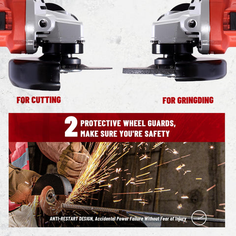 DCK grinder supports grinding, cutting, and flap wheels for multiple uses.