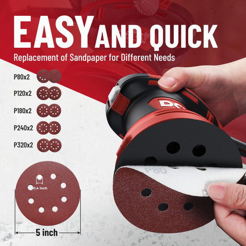 DCK 5-inch sanding pad ready for flat surface finishing.