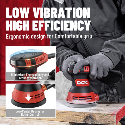 DCK ergonomic handle portrait shows rubberized grip reducing hand fatigue during sessions.