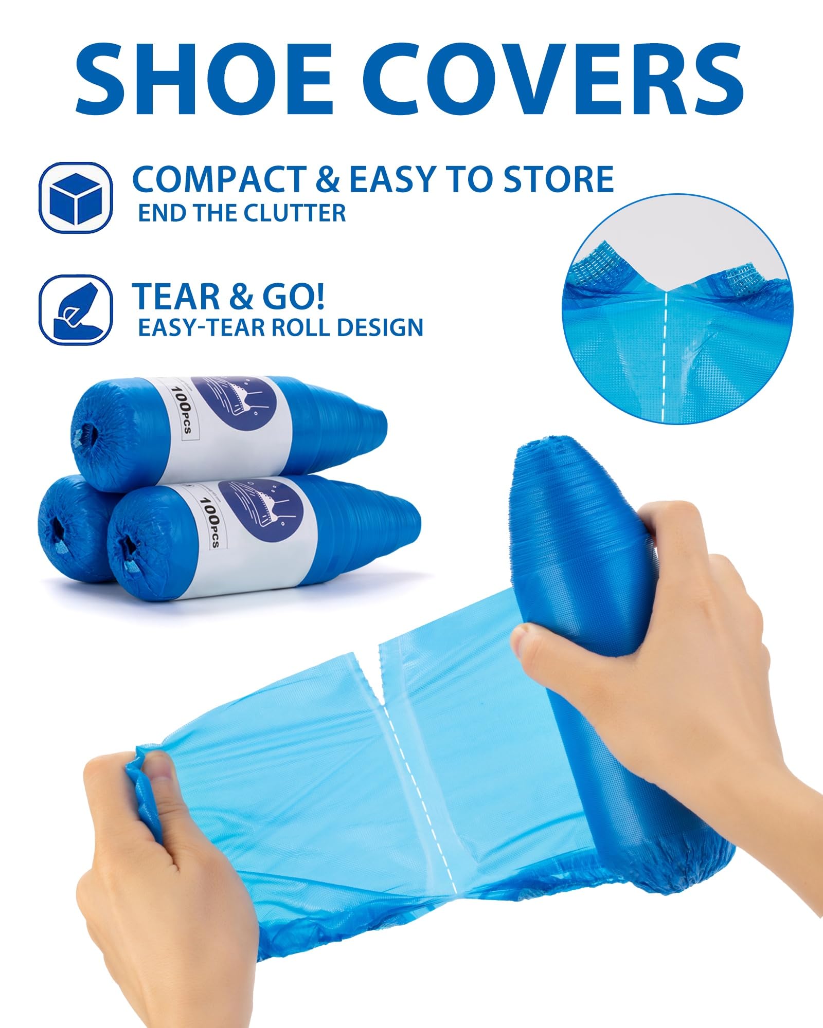 DclobTop waterproof CPE shoe covers protect floors during indoor visits