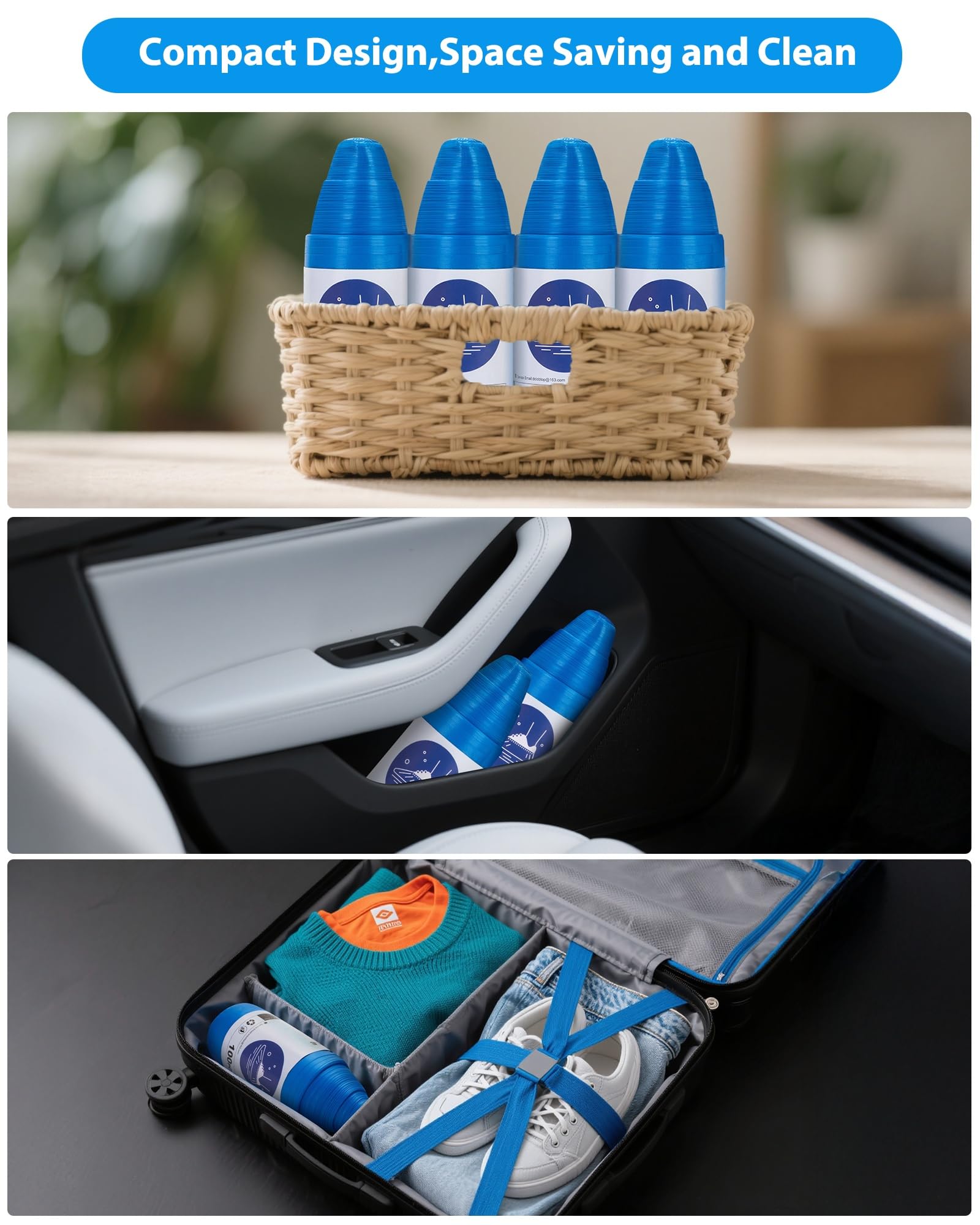 DclobTop roll-pack storage keeps extras organized and ready