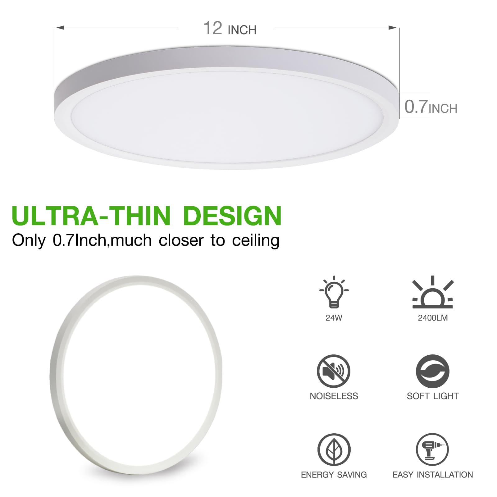 Dcvoltfield LED ceiling light at 3000K warm white for cozy ambience.