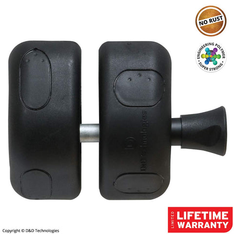 D&D Technologies MagnaLatch black finish adds sleek, discreet hardware to fence gates.