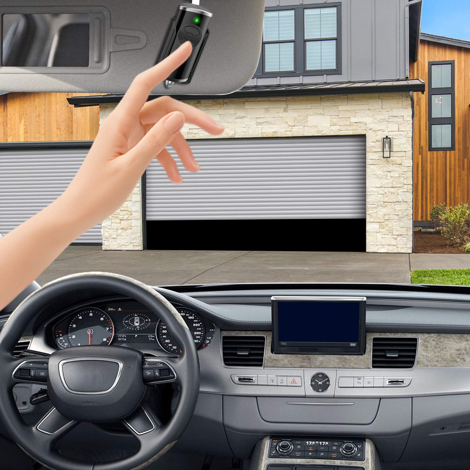 DDcafor remote in car on visor for quick access