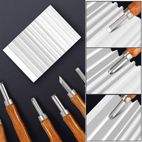 DDF iohEF chisels and gouges sharpening stone in use