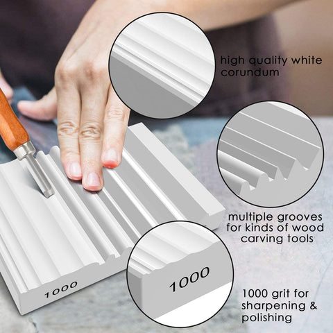 DDF iohEF sharpening stone with more grooves for contoured tools