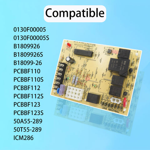 DDORUU 50A55-743 compatibility chart with Amana/Goodman models.