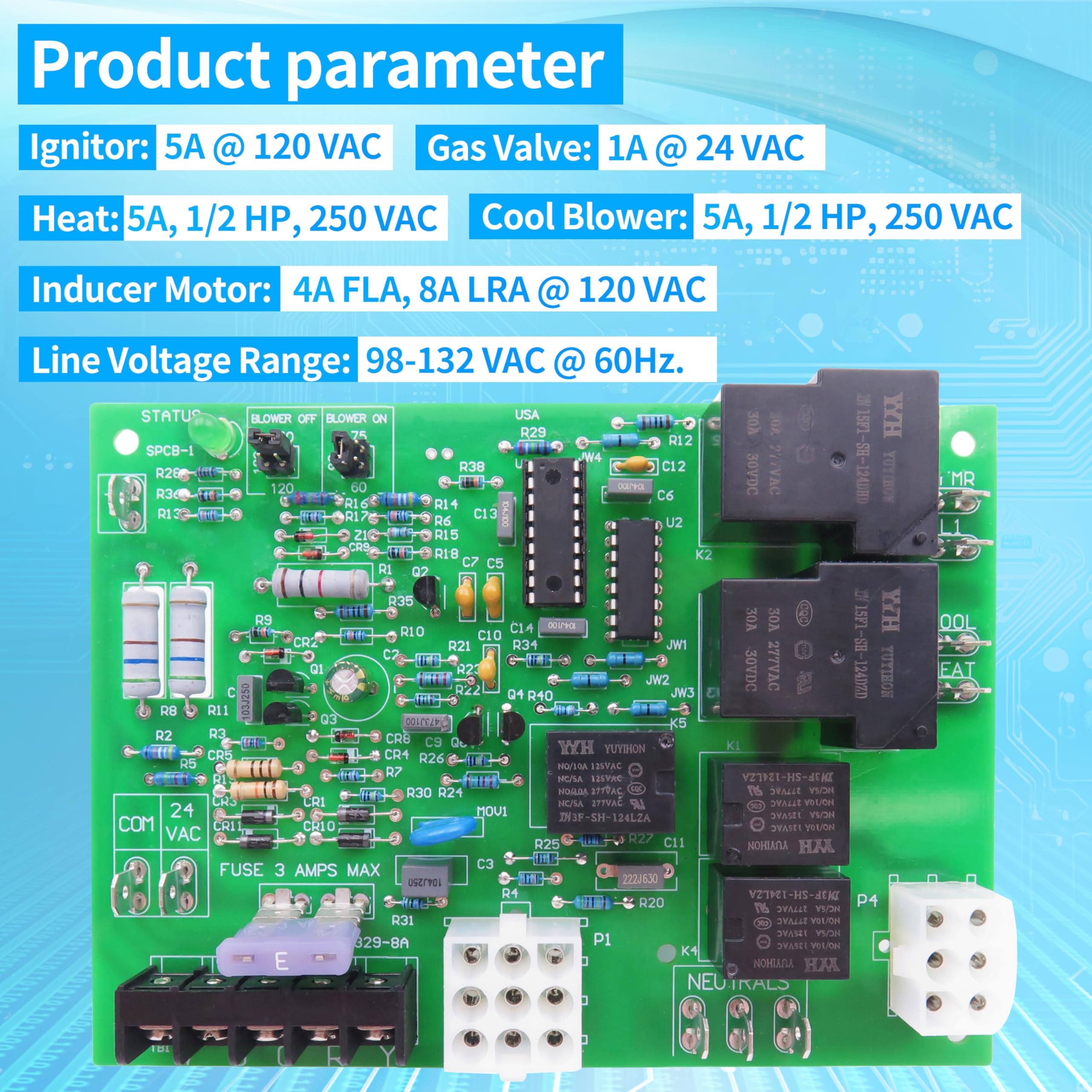 Installation diagram helps wiring accuracy during setup of the DDORUU board.