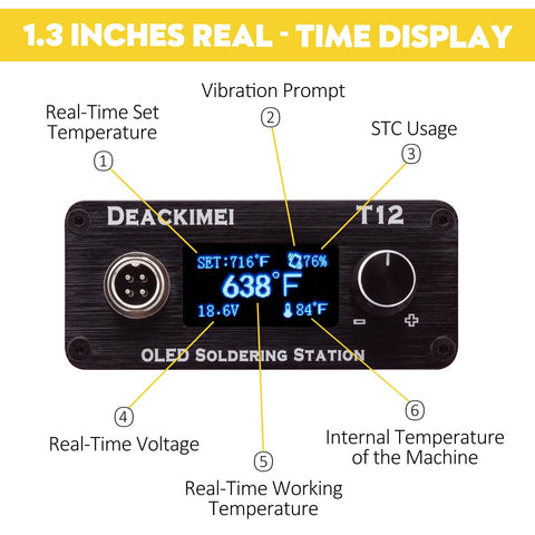 Deackimei auto-sleep feature conserves energy between sessions.