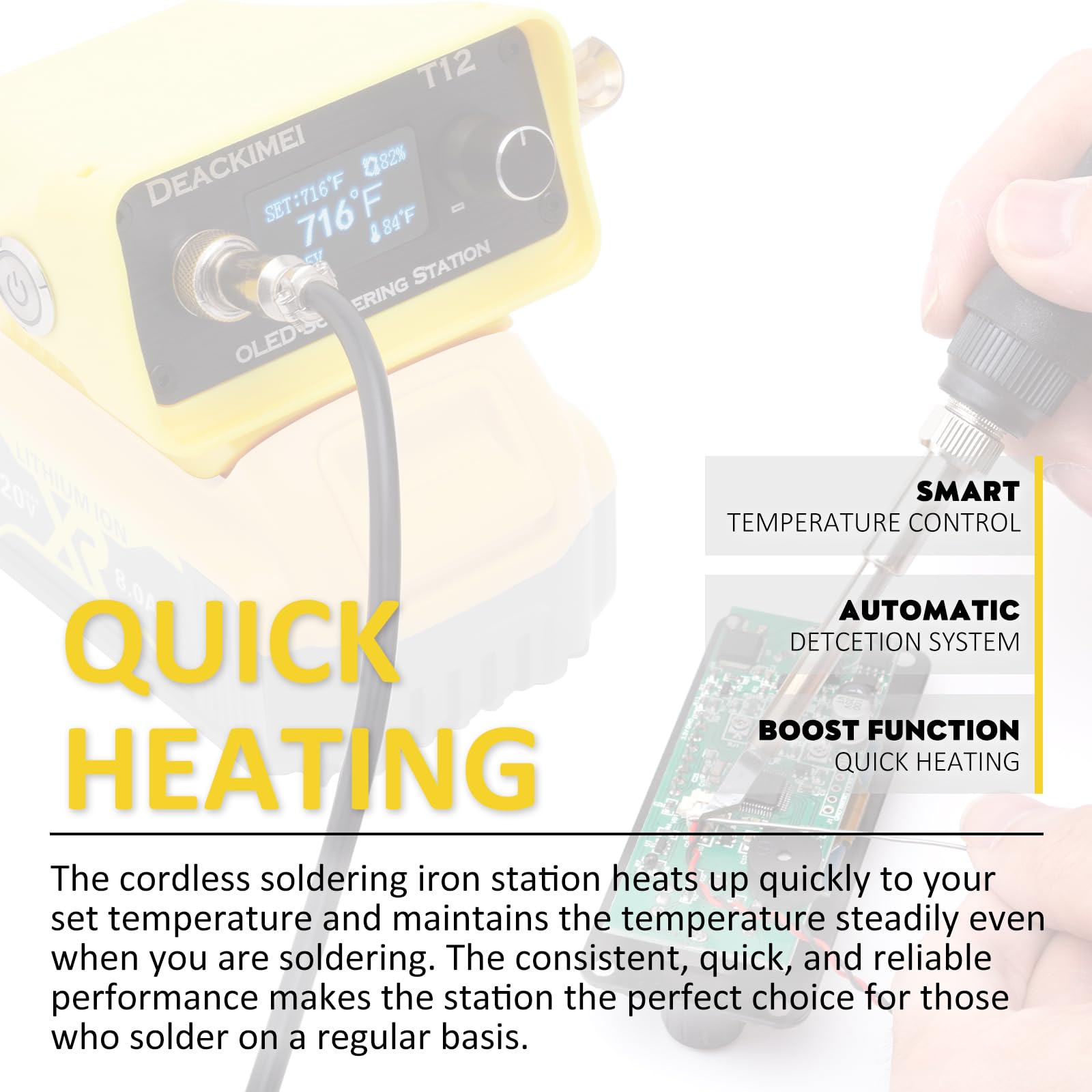 Deackimei compact design saves space on busy workbenches.