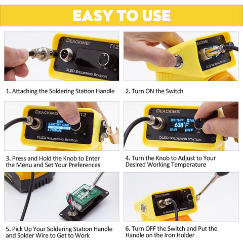 Deackimei low-voltage protection safeguards delicate soldering work.
