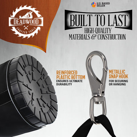 Heavy duty snap hook clips to harness for hands-free transport