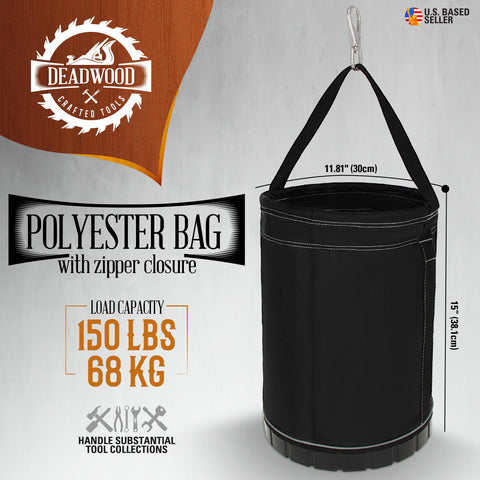 Reinforced plastic bottom prevents tipping and keeps the bag steady