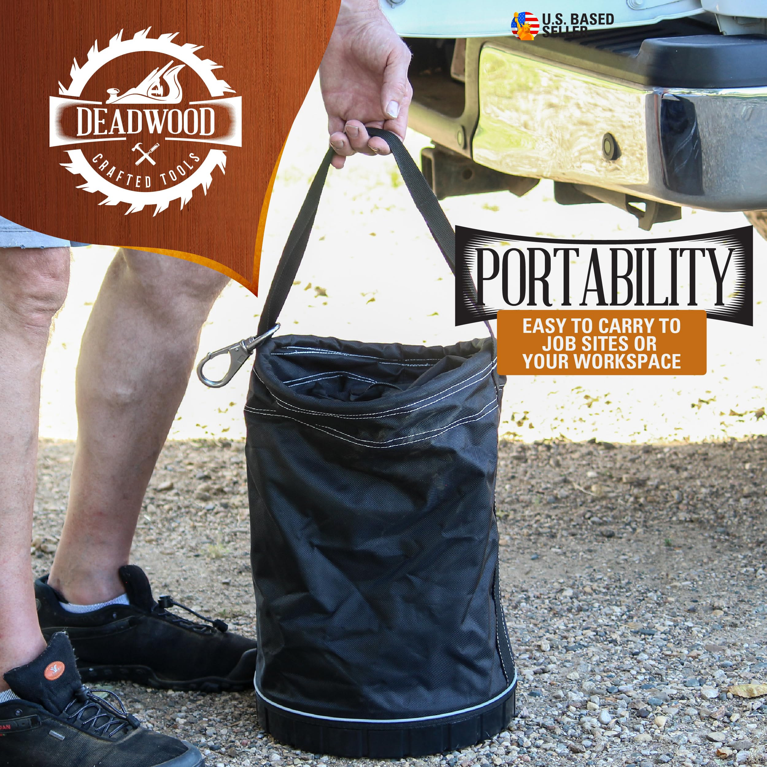 Deadwood Tool Bag with zipper closure securely contains small tools on the move