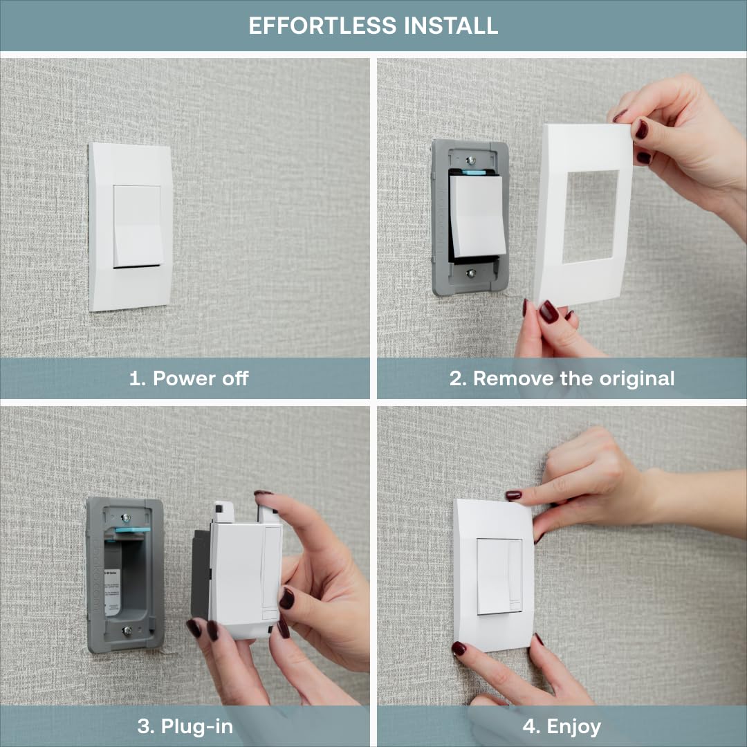 Simple installation without needing an electrician when a neutral backplate is ready.