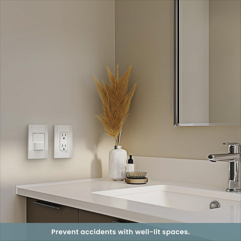 Deako occupancy mode indicator shows automatic light activation when entering.