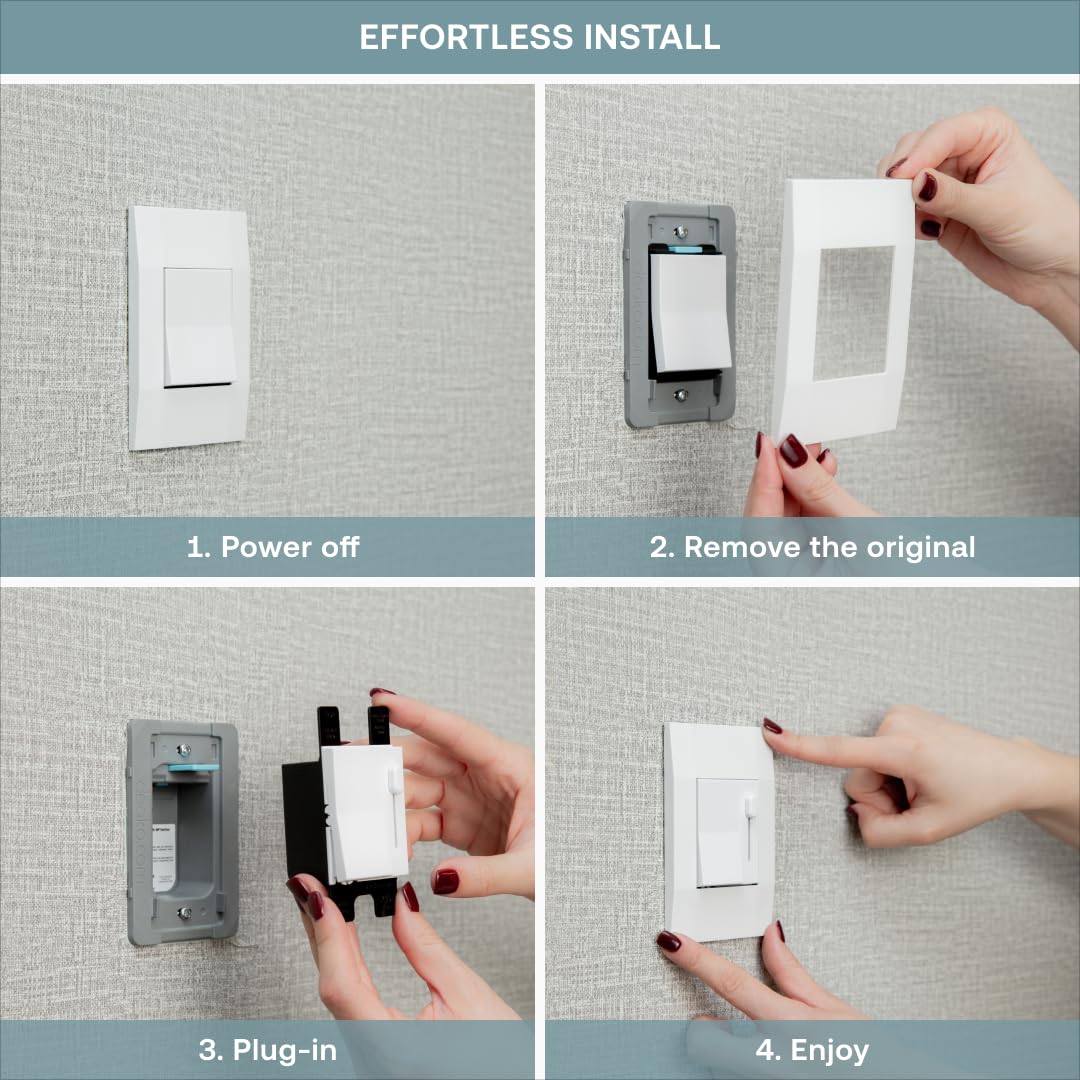 Deako Simple Dimmer with dimmable bulbs optimizing ambience and energy use.