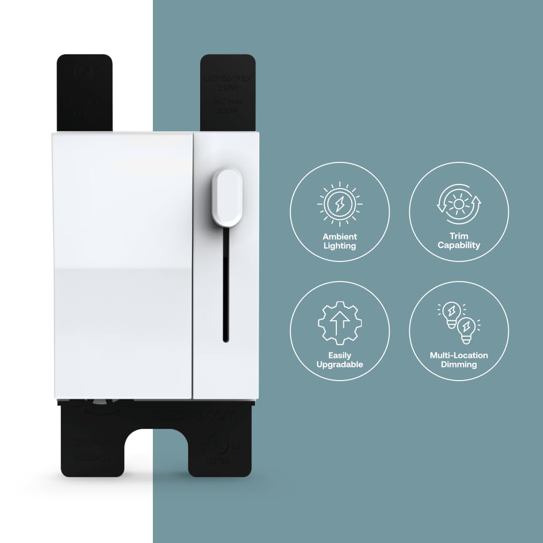 Deako Simple Dimmer rocker switch in white for quick on/off convenience.