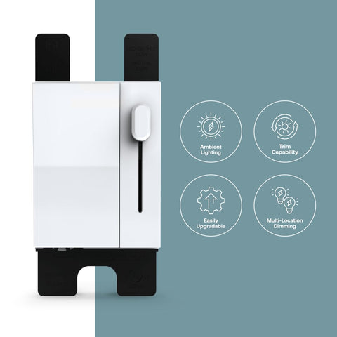 Deako Simple Dimmer rocker switch in white for quick on/off convenience.