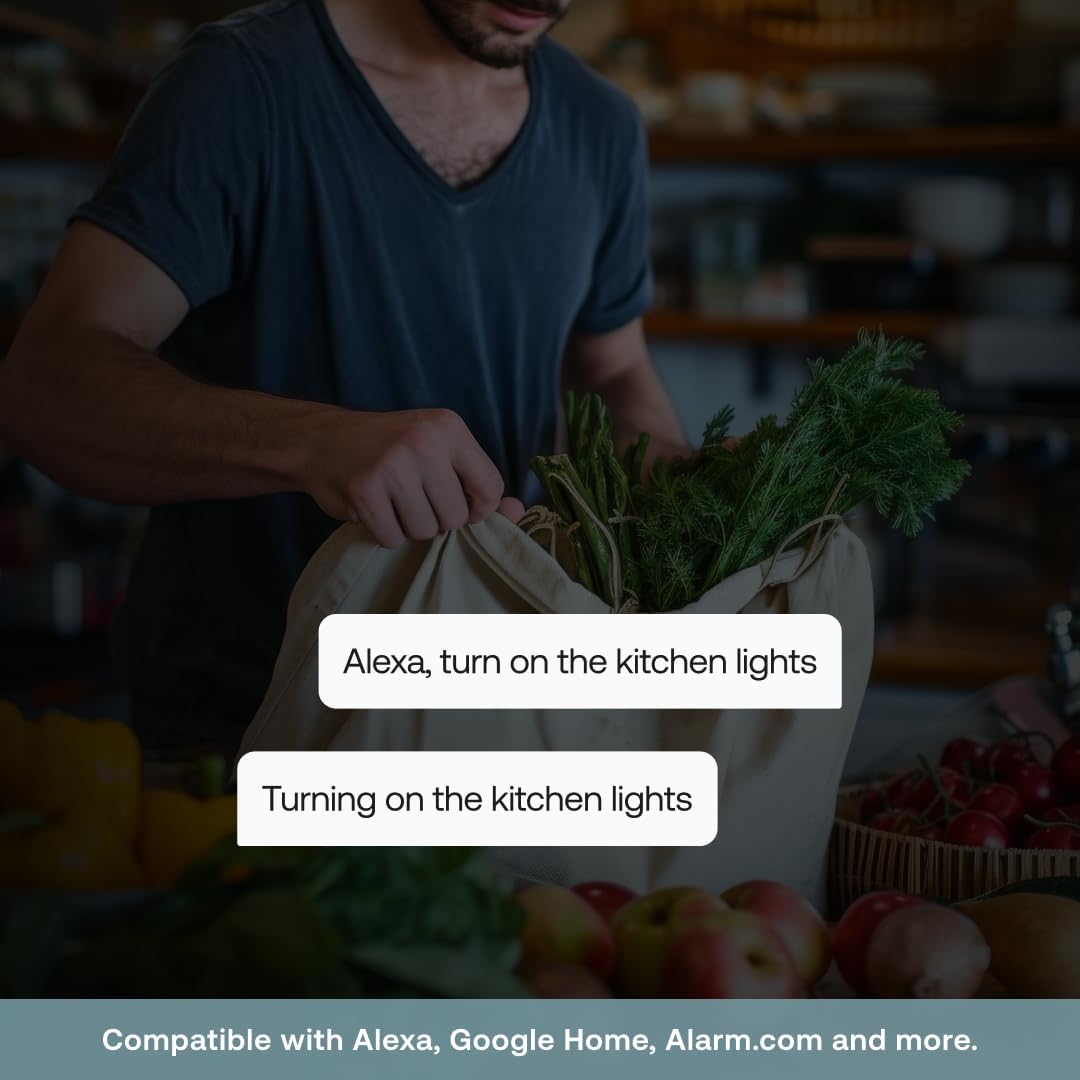 2.4 GHz Wi‑Fi enables Alexa and Google Home integration with the Deako Dimmer.