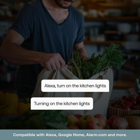 2.4 GHz Wi‑Fi enables Alexa and Google Home integration with the Deako Dimmer.