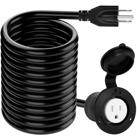 DEALTUS 10ft waterproof extension cord ready for outdoor power access.