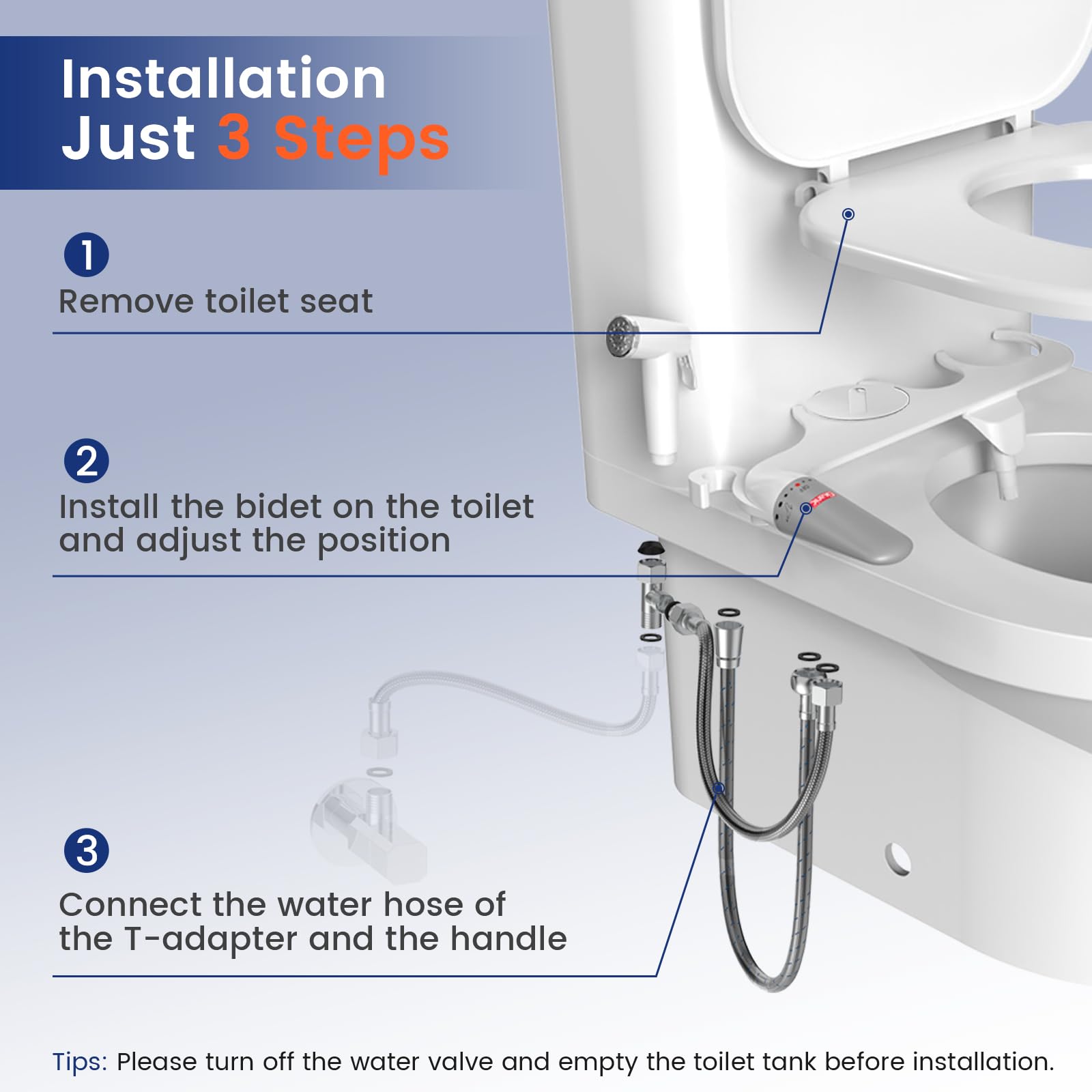 DEANIC handheld bidet sprayer offers precise, customizable cleansing spray