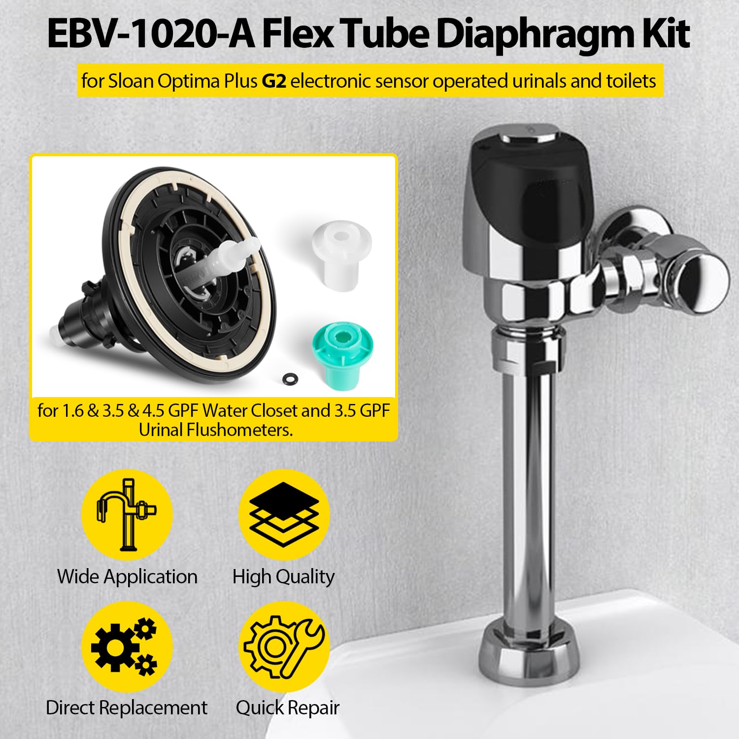 DearChan Sloan Optima Plus G2 flushometer diaphragm for reliable flush performance