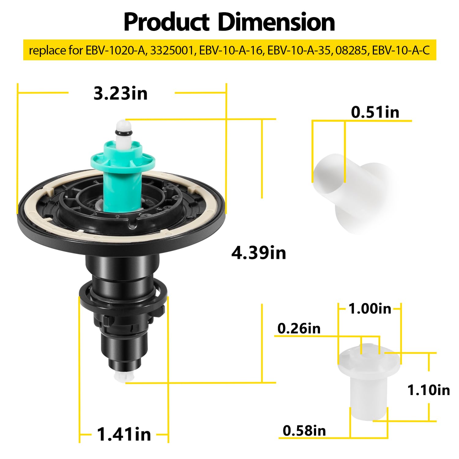DearChan white regulator enables adjustable flush volume up to 3.5 GPF