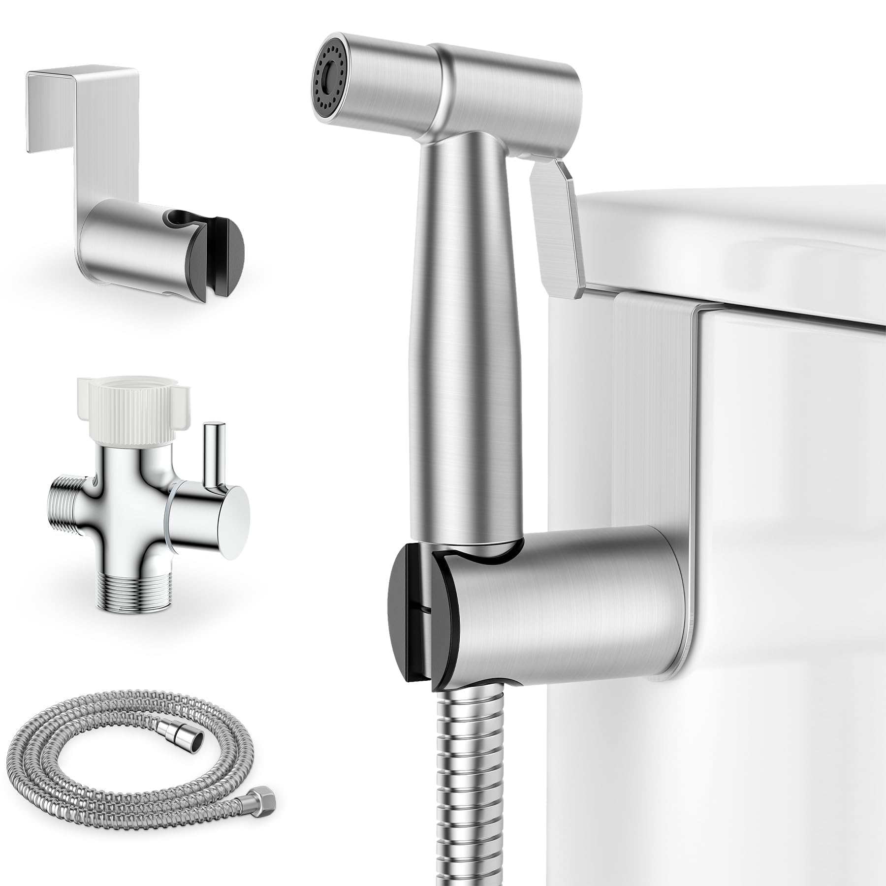Dearocean stainless steel bidet sprayer with adjustable pressure for customizable cleaning
