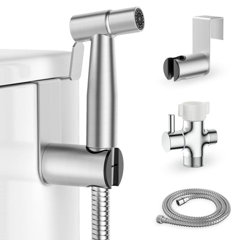 DearOcean handheld bidet sprayer with brushed stainless finish for a hygienic bathroom clean