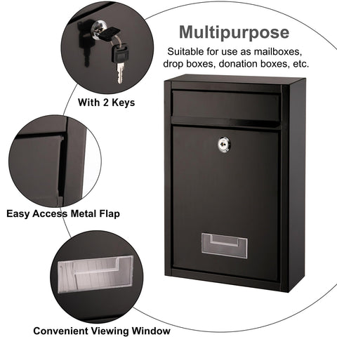 DEAYOU mailbox metal drop box slot demonstrates organized mail delivery