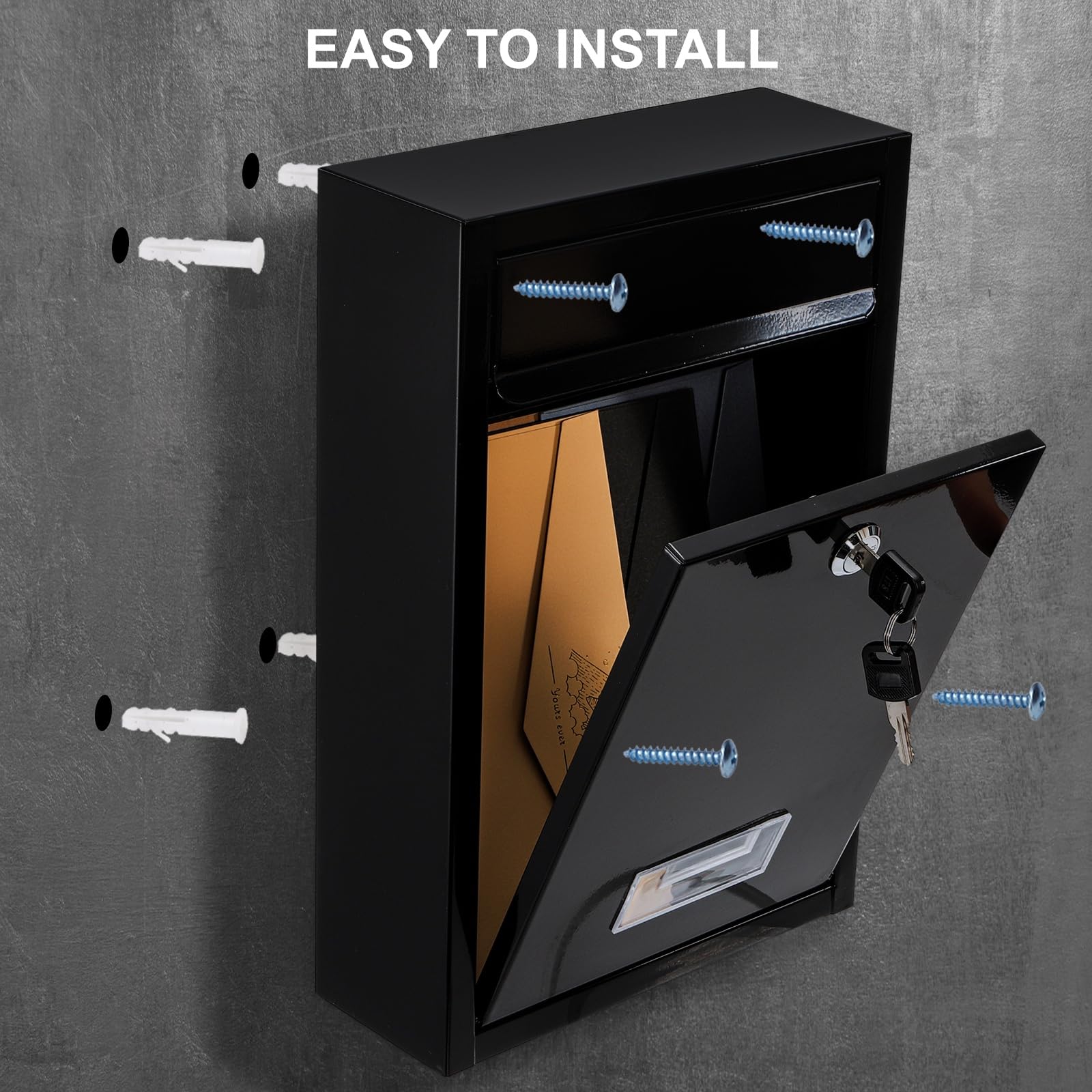 DEAYOU wall mount mailbox assembly instructions show quick installation