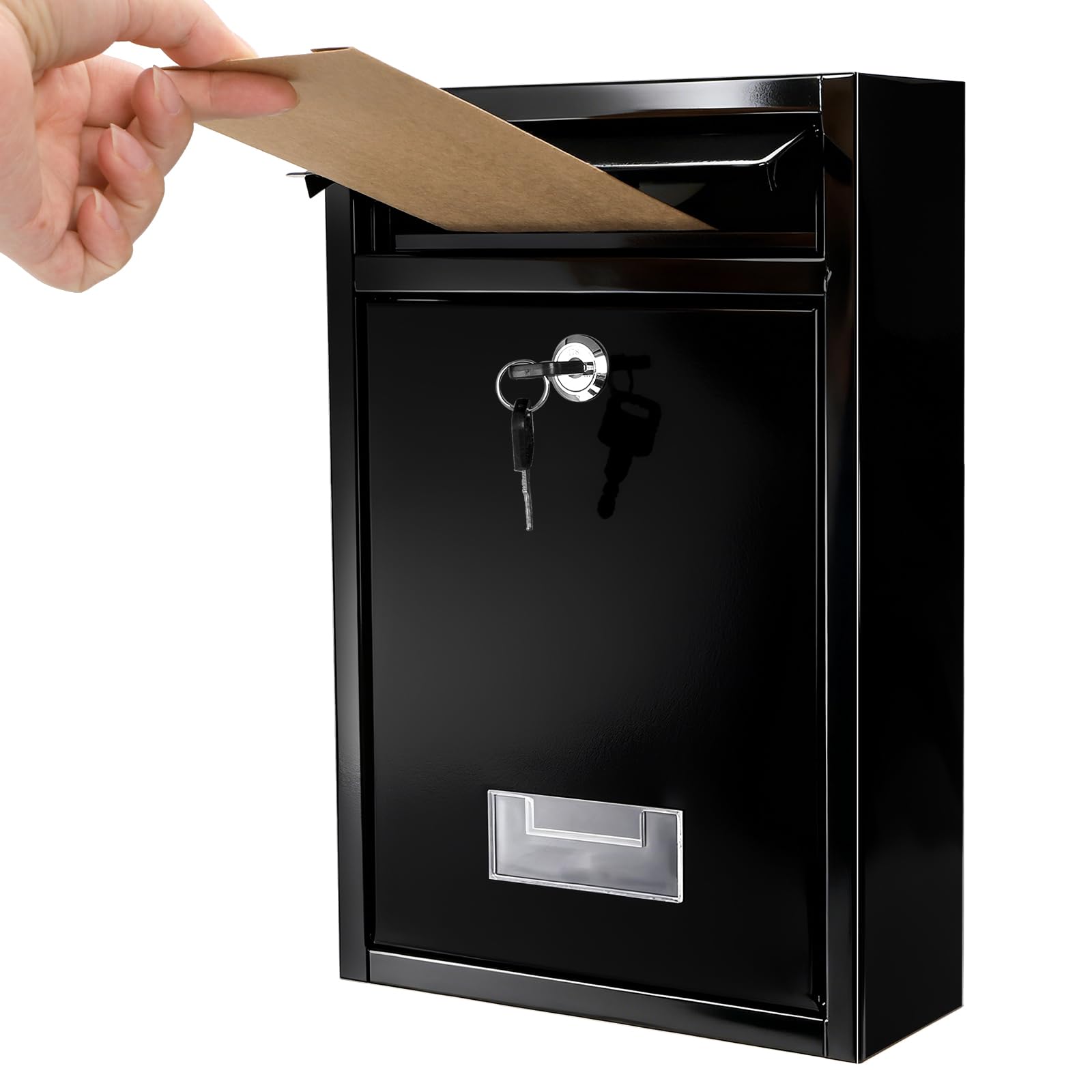 DEAYOU wall mount mailbox front view for secure outdoor mail collection