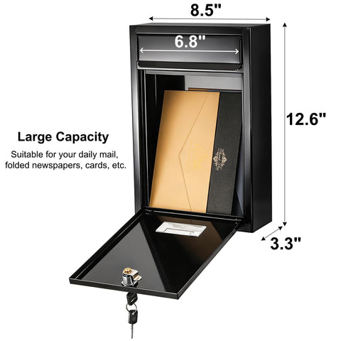 DEAYOU wall mount mailbox lock details highlight secure access with two keys