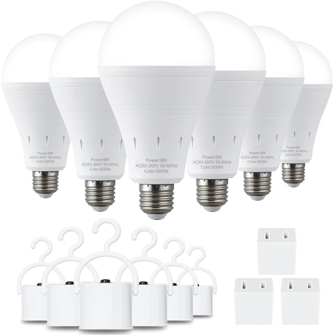 DEBAOBULB emergency bulb 6-pack for outages and camping