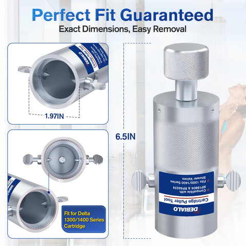 Debialo Delta tool with threaded shaft and pins ensures secure alignment.