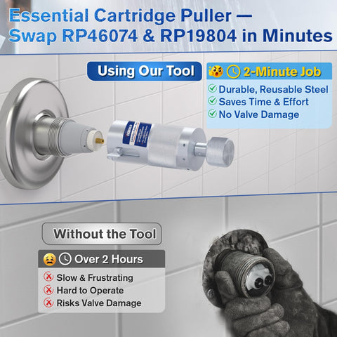 Debialo Delta tool with oversized knob enables simple DIY cartridge removal.