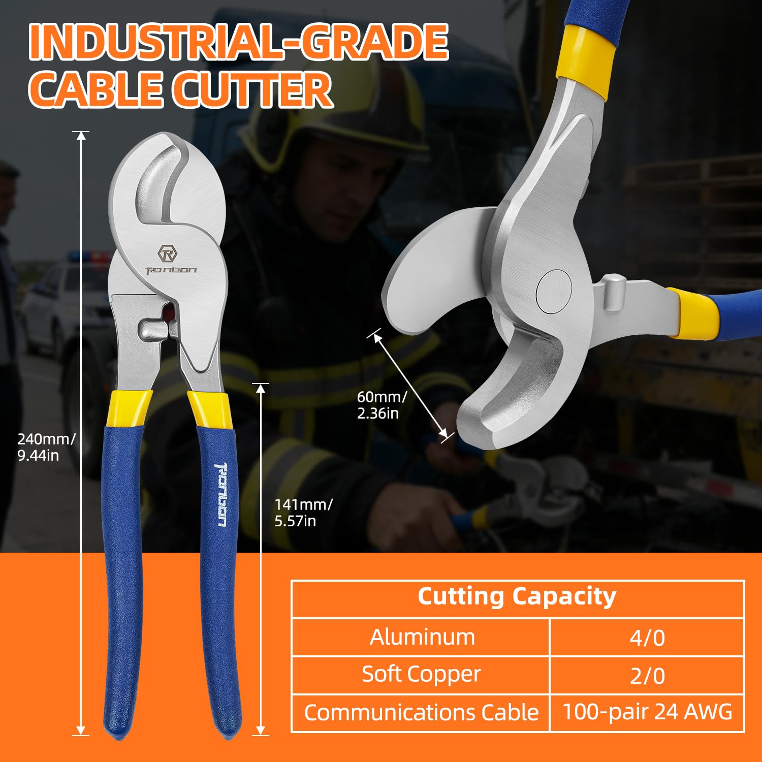 Debtrop manual window breaker with seat belt cutter for controlled emergency use.
