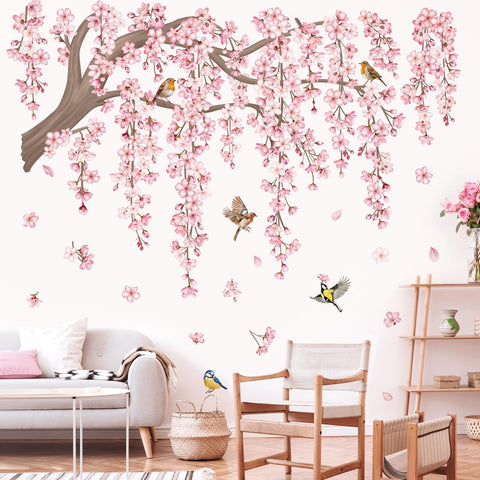 Decalmile birds on branch wall art introduces playful detail to hallways.
