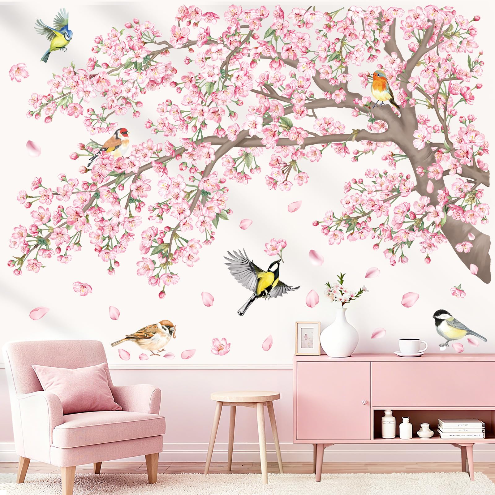 DecalMile floral cherry blossoms bedroom decal decor ideas
