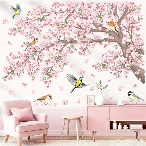 DecalMile floral cherry blossoms bedroom decal decor ideas