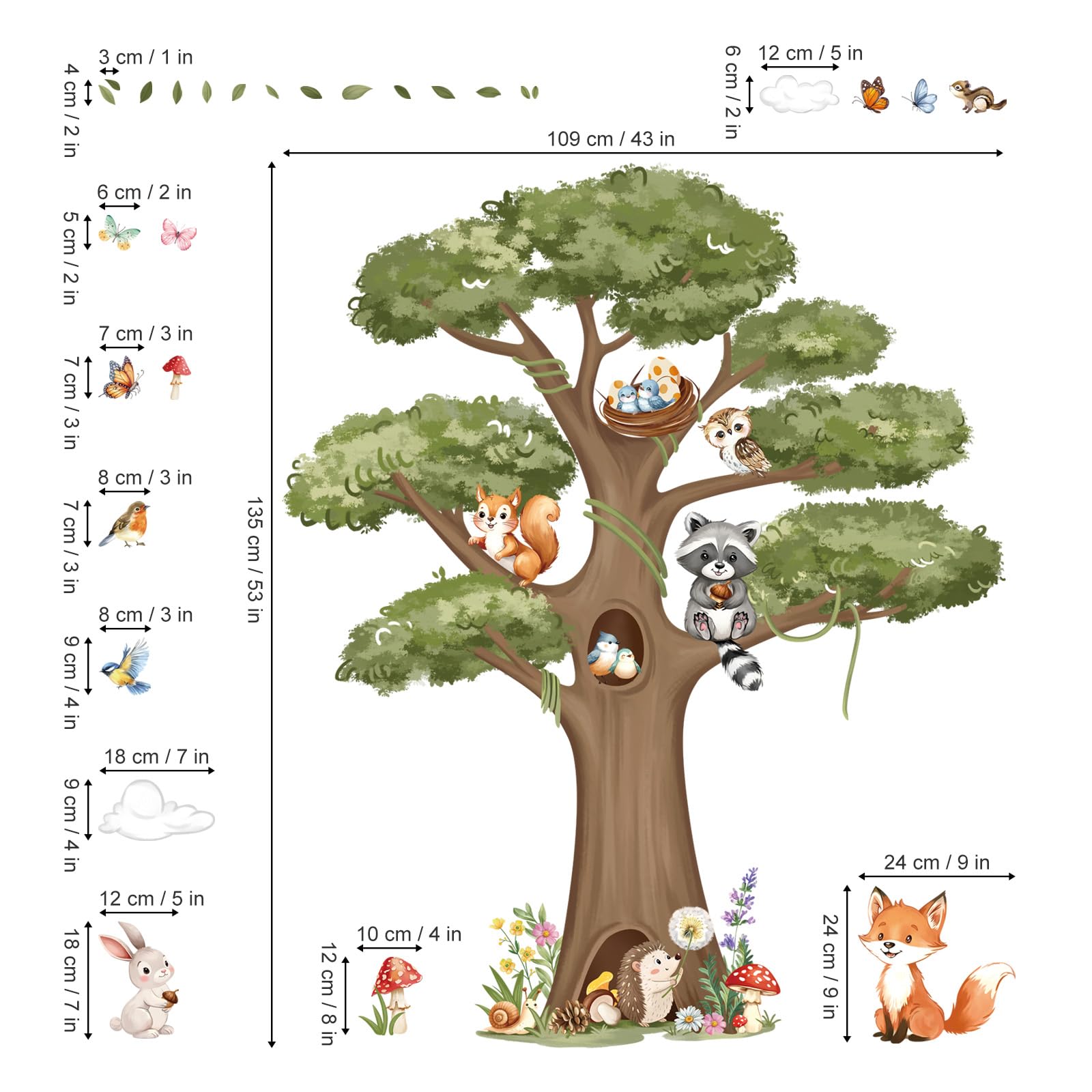 Decalmile hedgehog wall decal brings a cute touch to playrooms and classrooms.